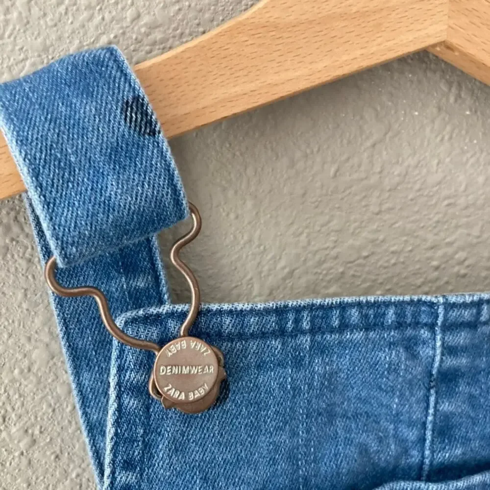 Zara Polka Dot Denim Overalls - 4-5